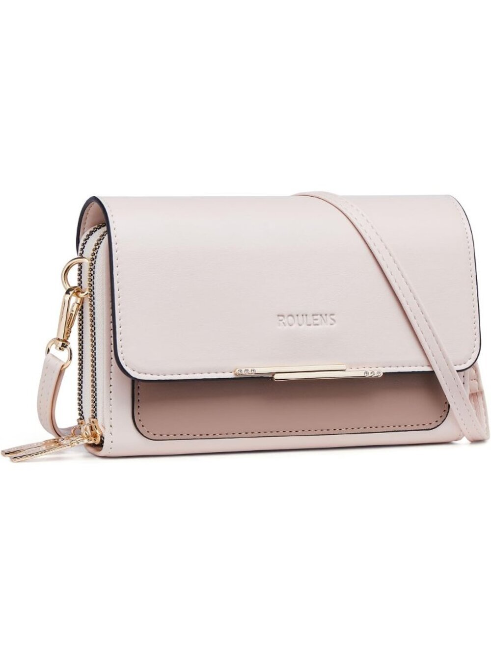Women's Beige/Tan Leather Crossbody Bag Cell Phone Wallet Shoulder Stylish Purse - Picture 1 of 6